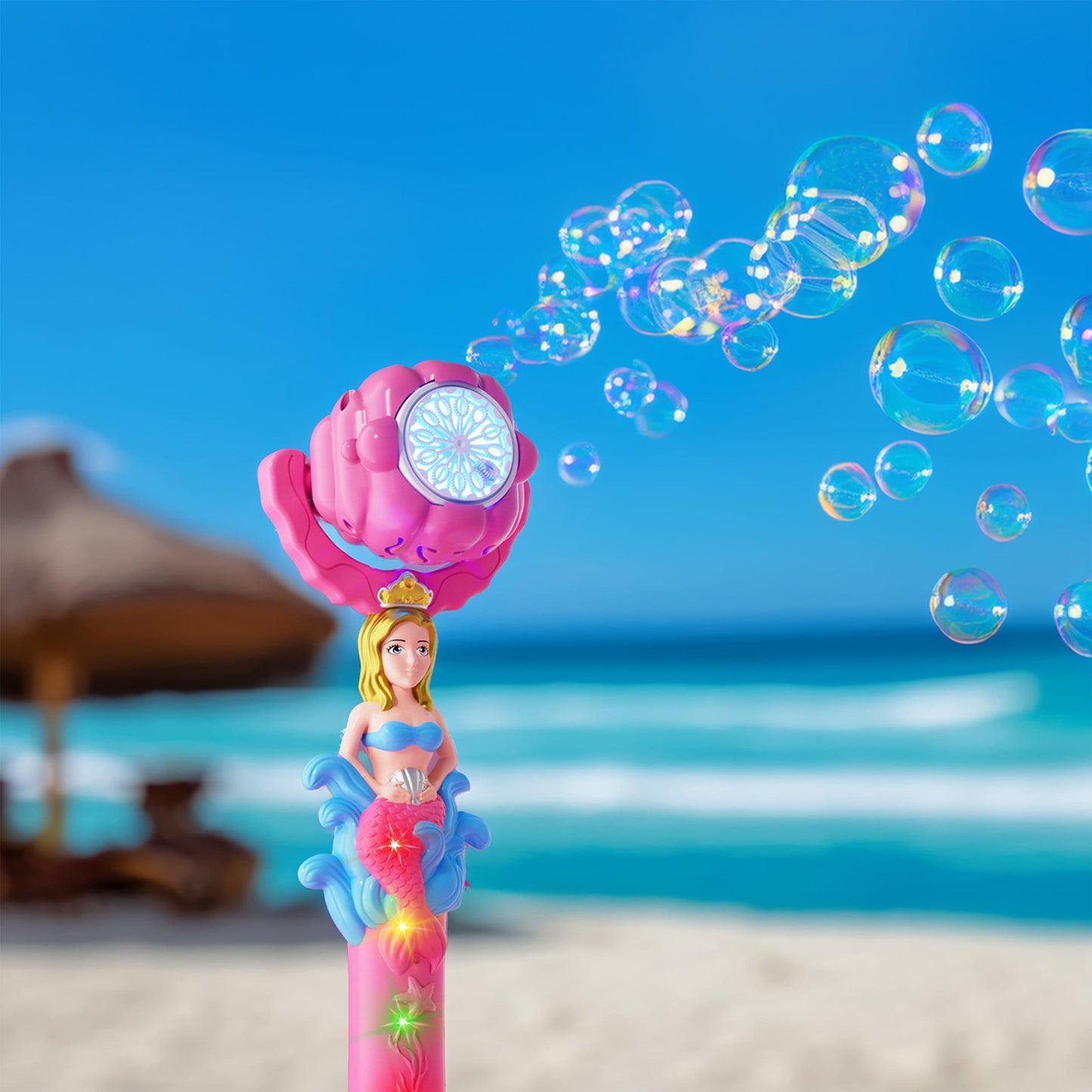 Light Up Seashell Mermaid Bubble Wand-4
