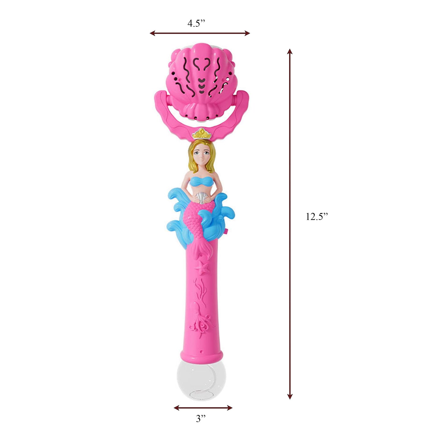 Light Up Seashell Mermaid Bubble Wand-1