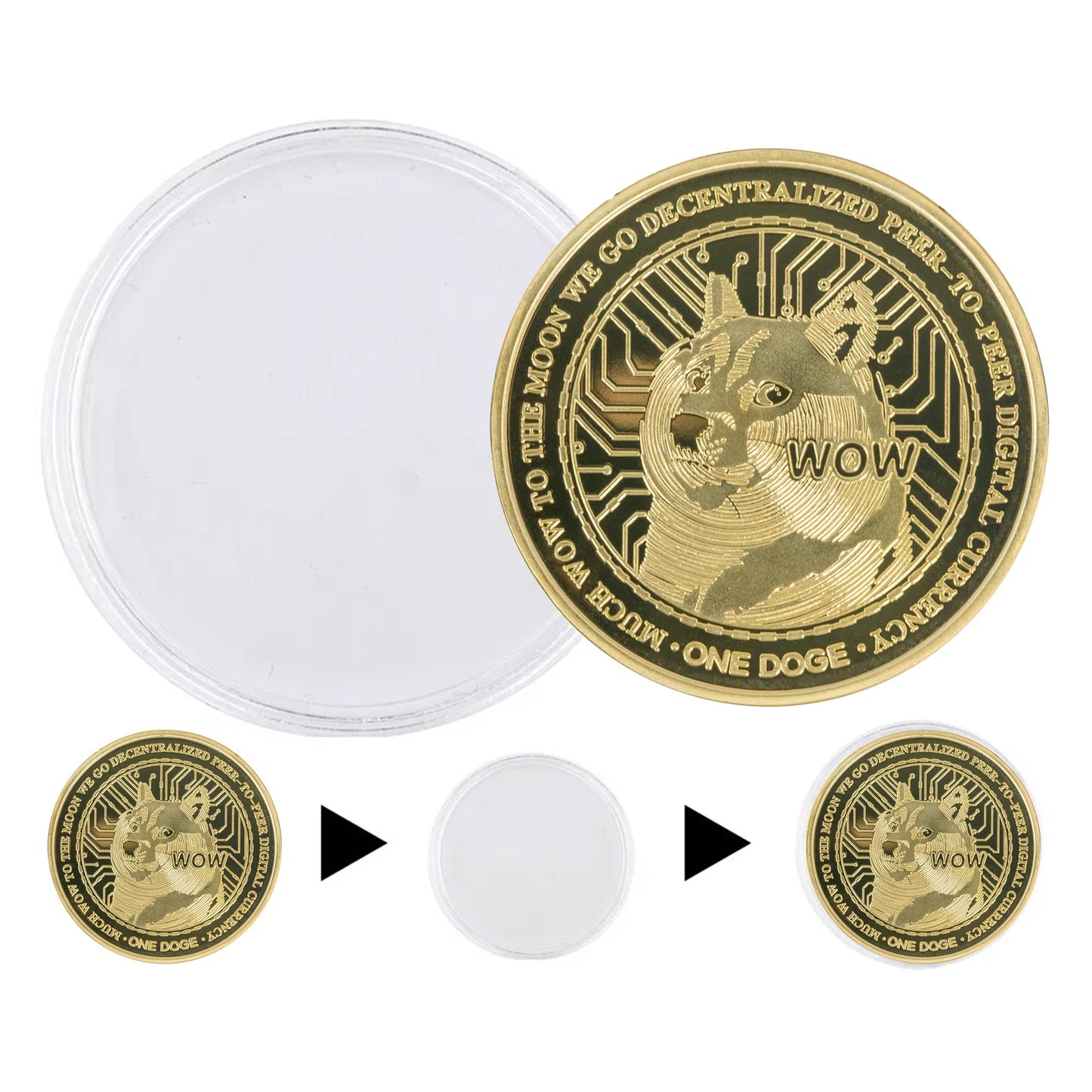 Shiba Inu Much WOW Dogecoin Commemorative Gold Coin-4