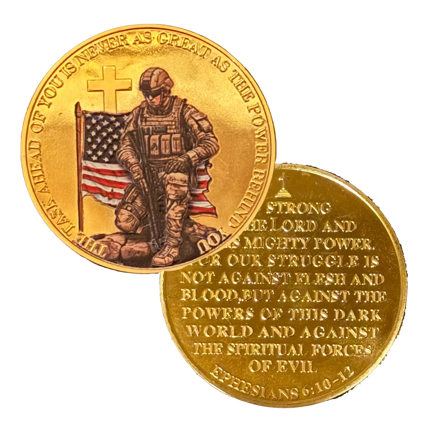 Sniper The Task Ahead of You Challenge Tribute Gold Plated Coin-3