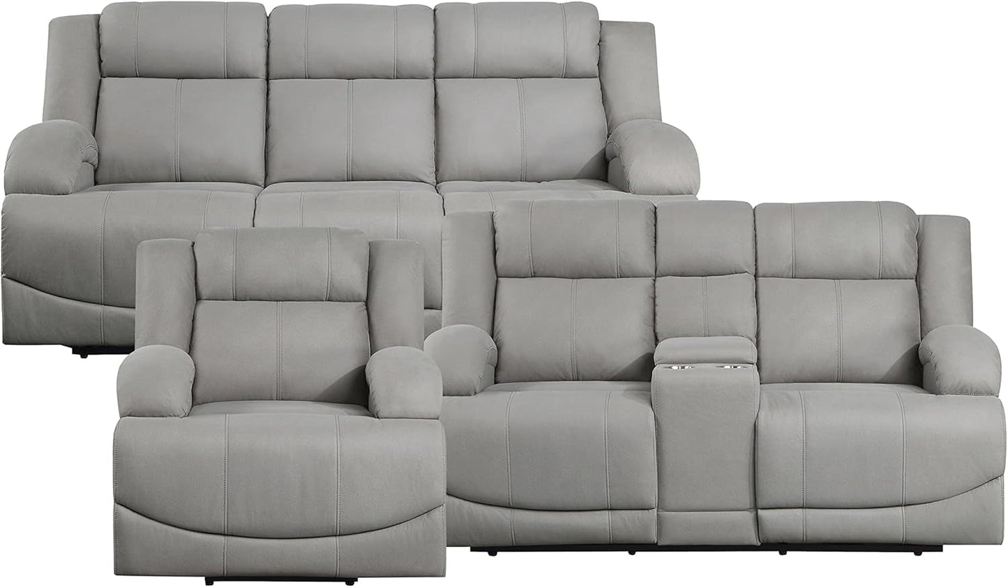Landwood Power Reclining Living Room Set, 3-Piece, Gray-1
