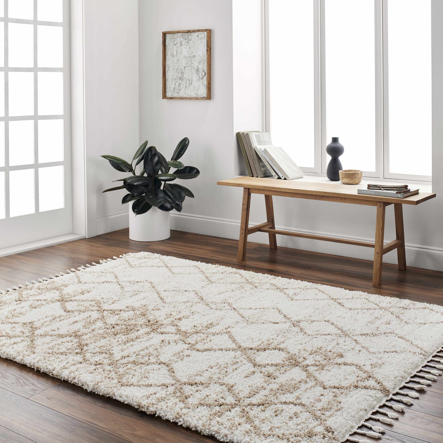 Ishan Cream Area Rug - Clearance-4