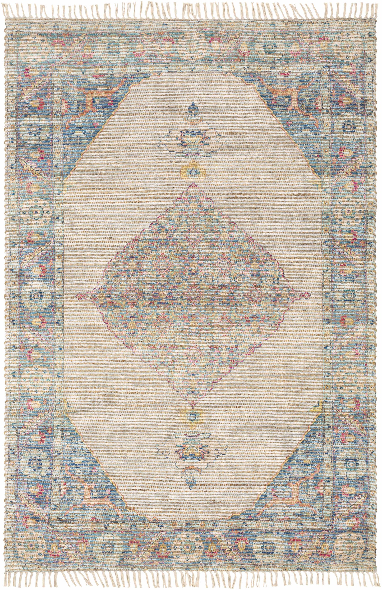 Macon Off-White Medallion Jute Rug - Clearance-1