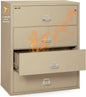 Lateral 4 Drawer Legal and Letter Fire Safe File Cabinet with Key Lock, 1 Hour Fire Rated, UL Rated & Water Resistant Home Safe, Filing Cabinet, Made in the USA, Parchment-0