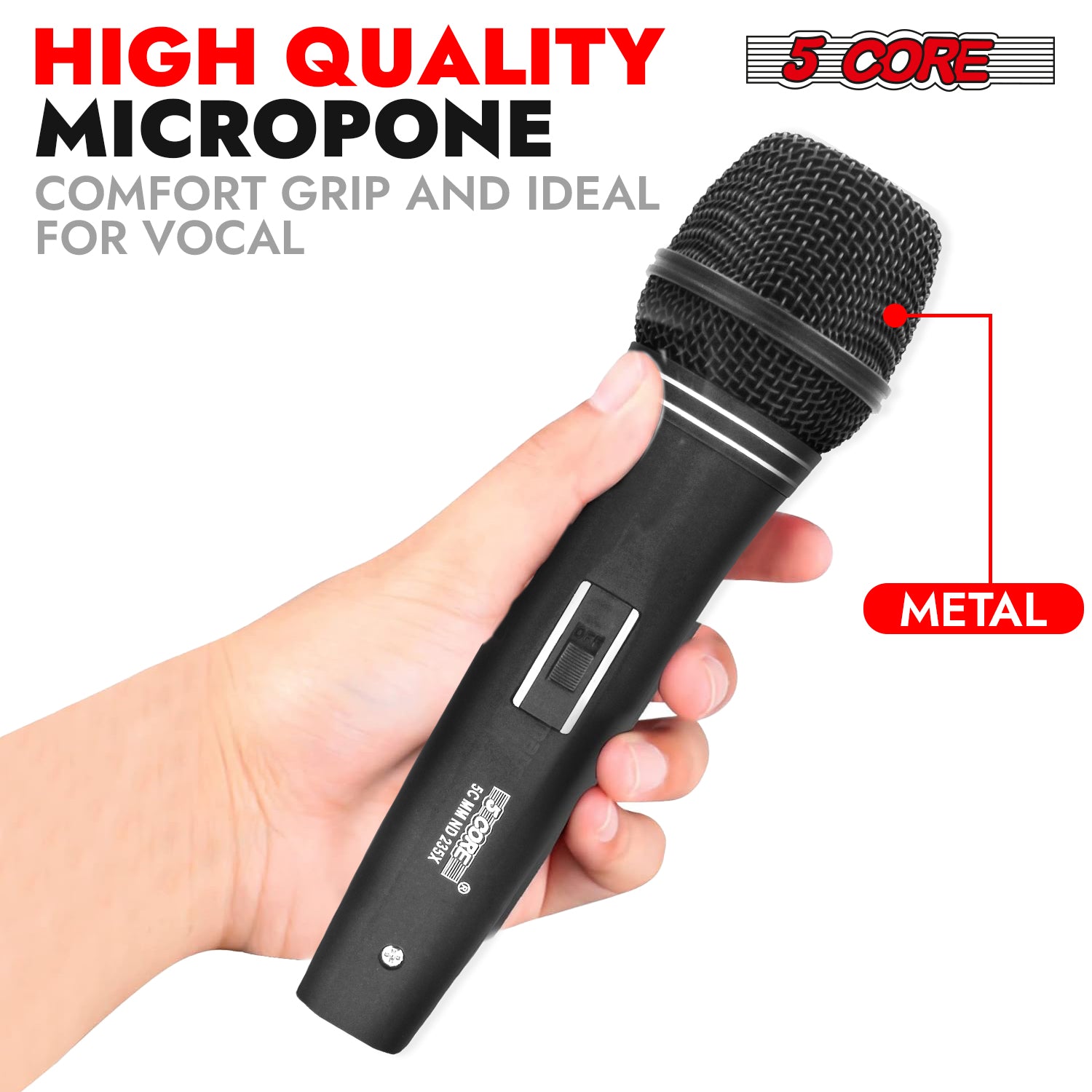 5Core XLR Microphone Dynamic Mic Karaoke Singing Studio Microfono Handheld Mics-1