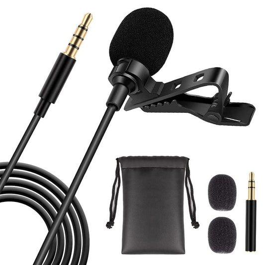 5Core Lavalier Microphone Clip On Professional Grade 3.5mm Lapel Mic Omnidirectional Lav Mic-0
