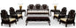 Dark Cherry Rosewood Mother of Pearl Motif Oriental Living Room Set (8Pcs) - with Free inside Delivery-0