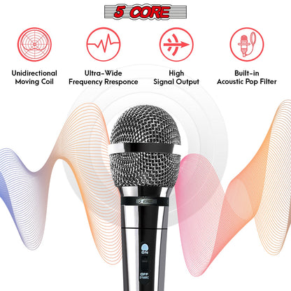 5Core XLR Microphone Dynamic Mic Karaoke Singing Studio Microfono Handheld Mics-2