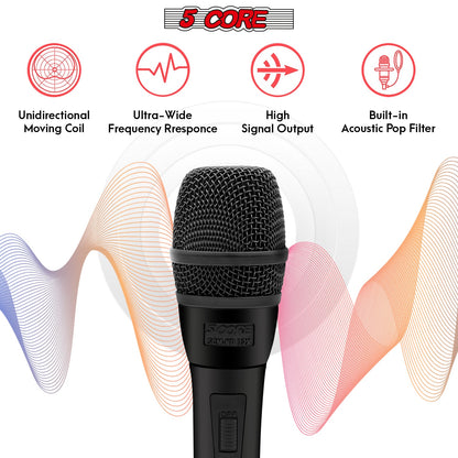 5Core XLR Microphone Dynamic Mic Karaoke Singing Studio Microfono Handheld Mics-2