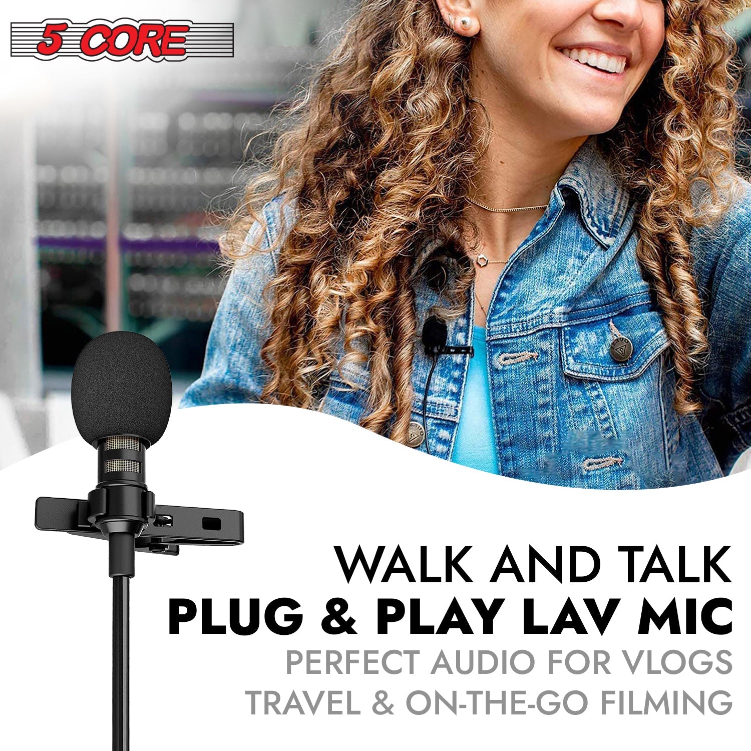 5Core Lavalier Microphone Clip On Professional Grade 3.5mm Lav Lapel Mic Omnidirectional-2
