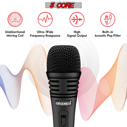5Core XLR Microphone Dynamic Mic Karaoke Singing Studio Microfono Handheld Mics-2