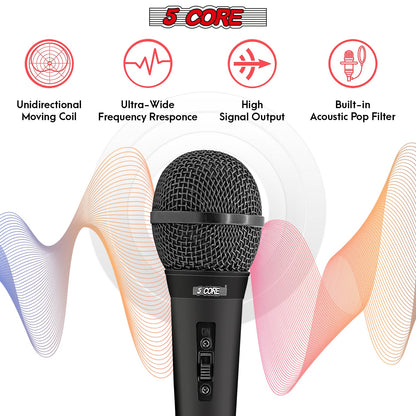 5Core XLR Microphone Dynamic Mic Karaoke Singing Studio Mics Handheld Microfono-2