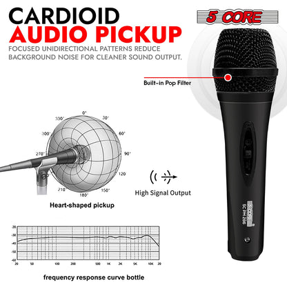 5Core XLR Microphone Dynamic Mic Karaoke Singing Studio Mics Handheld Microfono-1