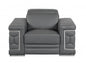 Three Piece Indoor Dark Gray Italian Leather Six Person Seating Set-0