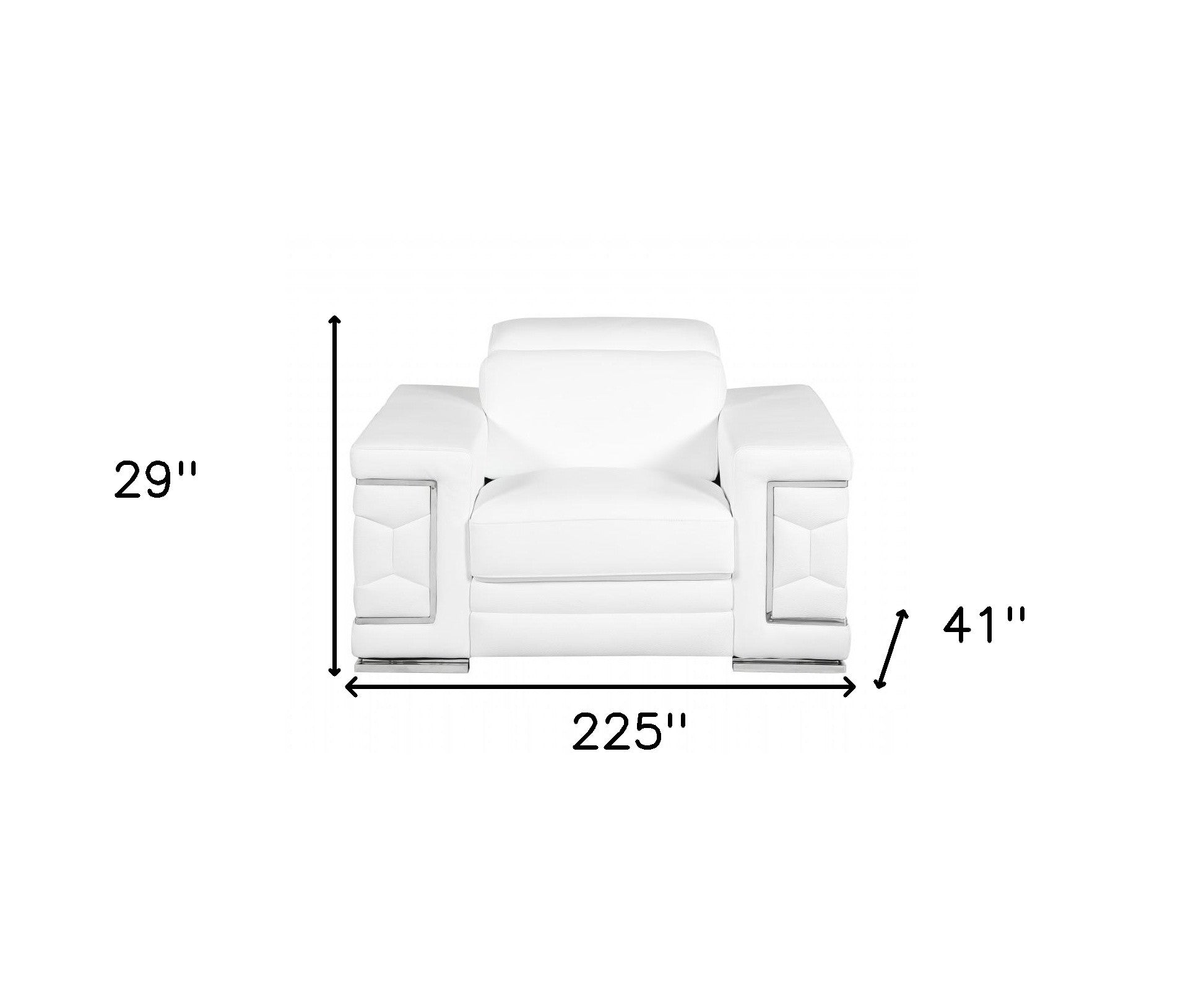 Three Piece Indoor White Italian Leather Six Person Seating Set-8