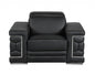 Three Piece Indoor Black Italian Leather Six Person Seating Set-0
