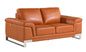 Three Piece Indoor Camel Italian Leather Six Person Seating Set-0