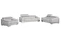 Three Piece Indoor Light Gray Italian Leather Six Person Seating Set-0