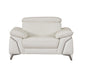 Three Piece Indoor White Italian Leather Six Person Seating Set-0