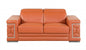 Two Piece Indoor Camel Italian Leather Five Person Seating Set-0