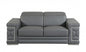 Two Piece Indoor Dark Gray Italian Leather Five Person Seating Set-0