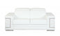 Two Piece Indoor White Italian Leather Five Person Seating Set-0