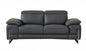 Two Piece Indoor Dark Gray Italian Leather Five Person Seating Set-0