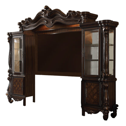 118" Dark Brown Solid Wood Floating Mount Entertainment Center-1