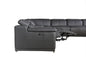 Gray Italian Leather Power Reclining U Shaped Eight Piece Corner Sectional With Console-0