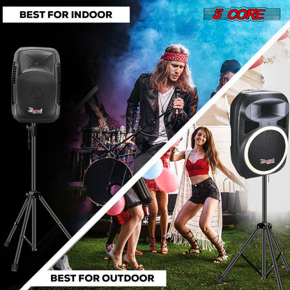 5 Core Speaker Stand Height Adjustable PA DJ Tripod Studio Monitor Stands w 35mm Compatible Insert-3