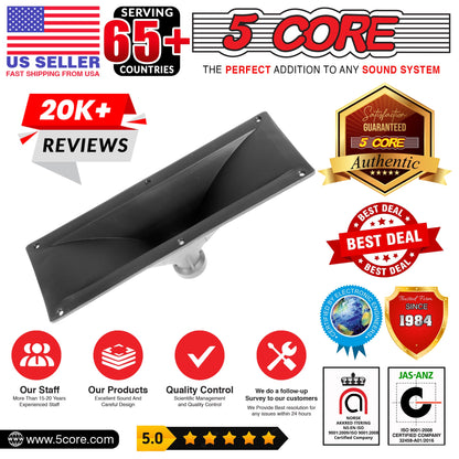 5 CORE 15x5 Rectangle Plastic Screw-On Horn for Assorted Speaker Cabinets 34mm Throat HISE 15X5 1PC-3