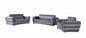 Three Piece Indoor Dark Gray Italian Leather Six Person Seating Set-0