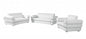 Three Piece Indoor White Italian Leather Six Person Seating Set-0