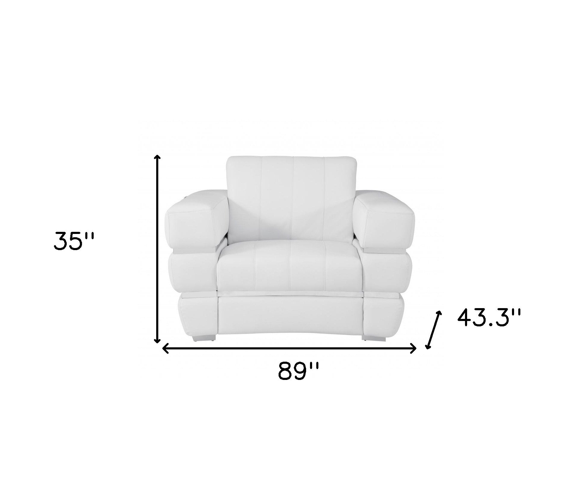 Three Piece Indoor White Italian Leather Six Person Seating Set-6