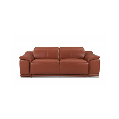 Two Piece Indoor Camel Italian Leather Five Person Seating Set-2