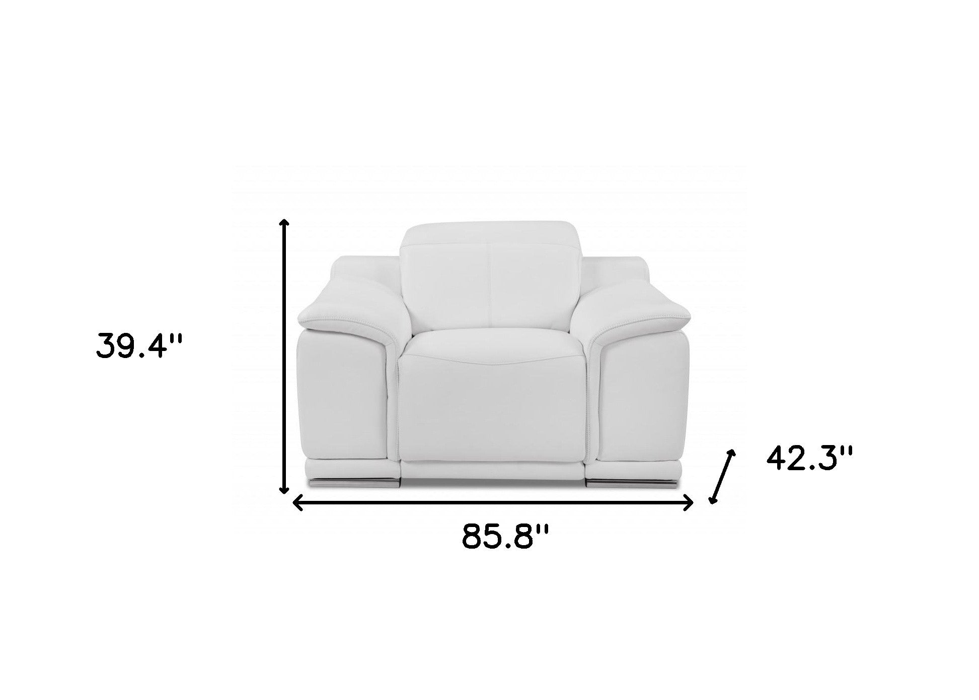 Three Piece Indoor White Italian Leather Six Person Seating Set-6
