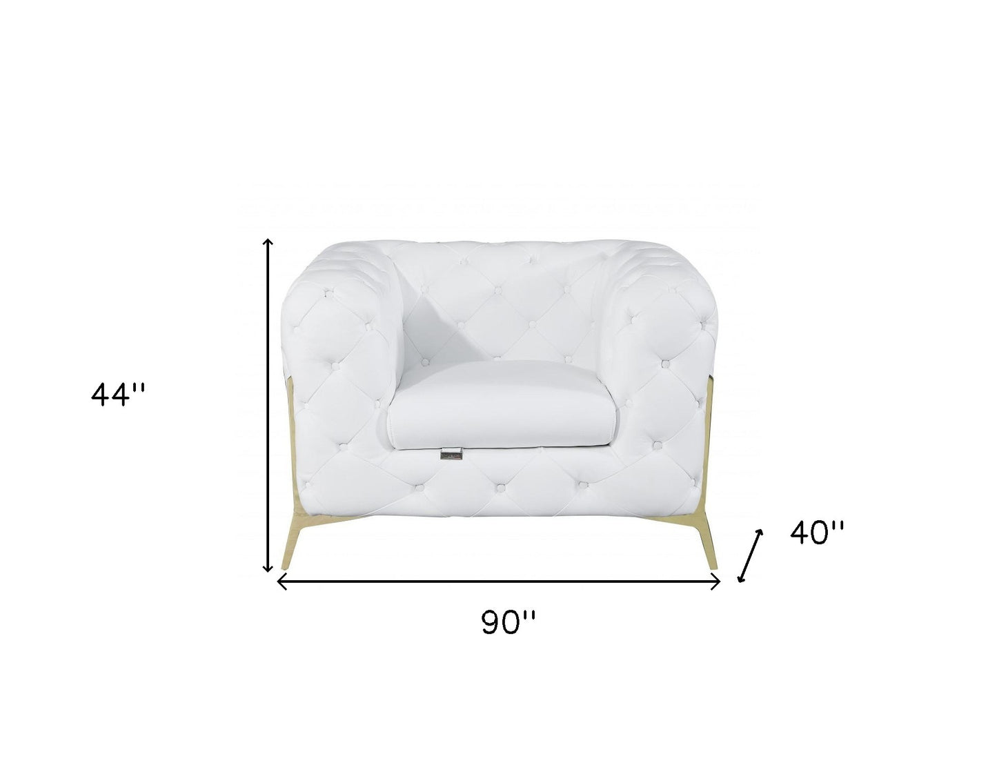 Three Piece Indoor White Italian Leather Six Person Seating Set-6