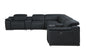 Black Italian Leather Power Reclining U Shaped Eight Piece Corner Sectional With Console-0