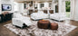 Three Piece White Italian Leather Six Person Seating Set-0