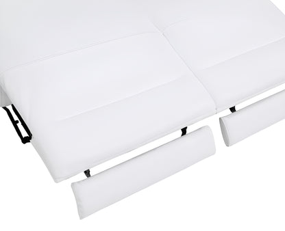 Two Piece White Italian Leather Five Person Seating Set-4