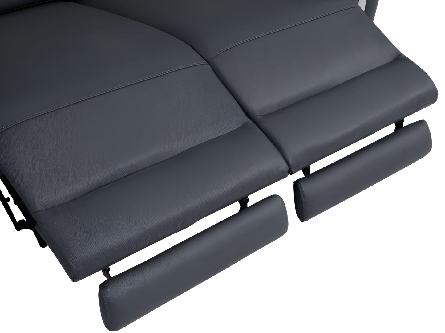 Two Piece Indoor Dark Gray Italian Leather Five Person Seating Set-4