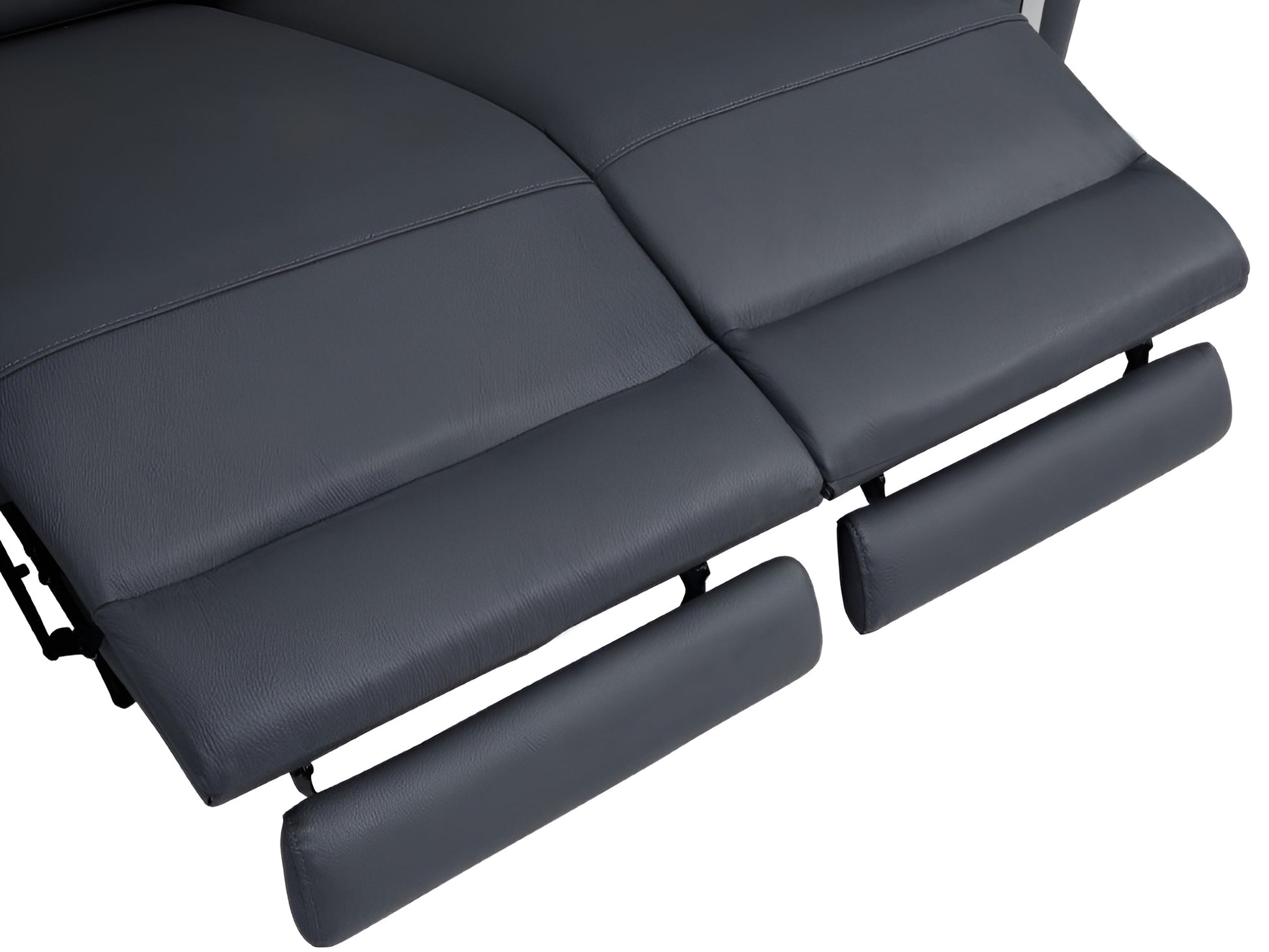 Two Piece Indoor Dark Gray Italian Leather Five Person Seating Set-4