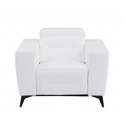 Three Piece White Italian Leather Six Person Seating Set-1