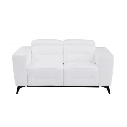 Three Piece White Italian Leather Six Person Seating Set-2