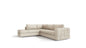 Beige Italian Leather Reclining L Shaped Two Piece Corner Sectional-0