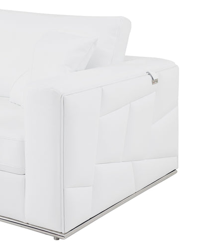 White Italian Leather Reclining L Shaped Two Piece Corner Sectional-7