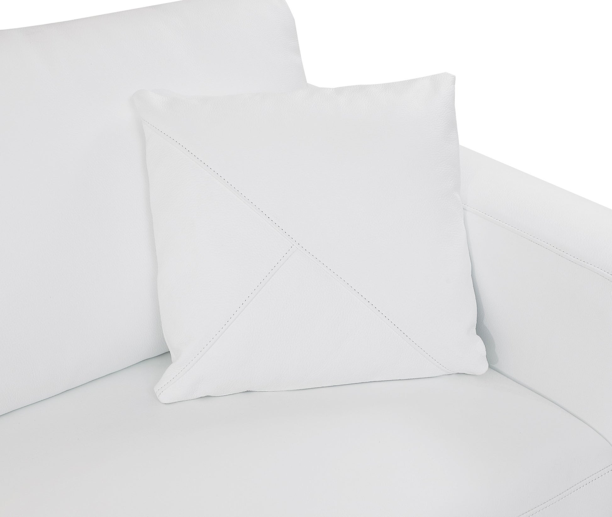 White Italian Leather Reclining L Shaped Two Piece Corner Sectional-8