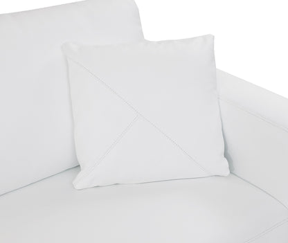 White Italian Leather Reclining L Shaped Two Piece Corner Sectional-8