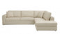 Beige Italian Leather Reclining L Shaped Two Piece Corner Sectional-0