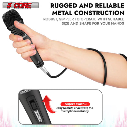5Core XLR Microphone Dynamic Mic Karaoke Singing Studio Microfono Handheld Mics-4